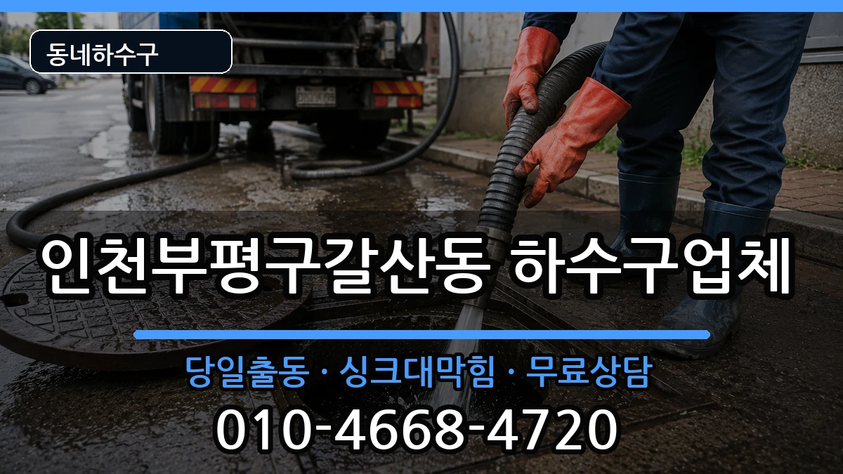 인천부평구갈산동 하수구막힘 증상 처리 안내 이미지 2