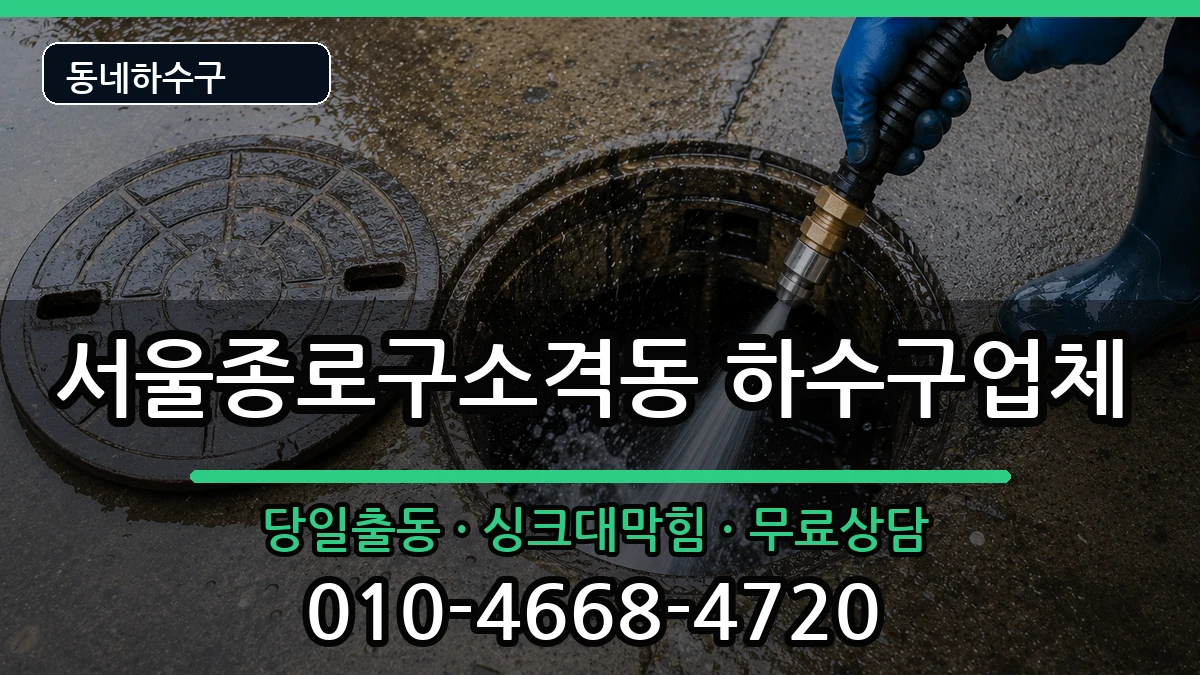 서울종로구소격동 하수구막힘 증상 처리 안내 이미지 3
