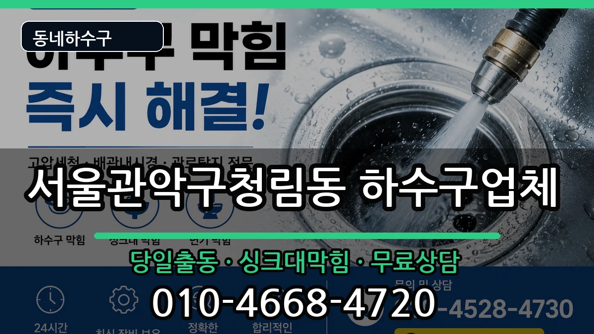 서울관악구청림동 하수구막힘 서울관악구청림동 하수구막힘 증상 처리 안내 이미지 1