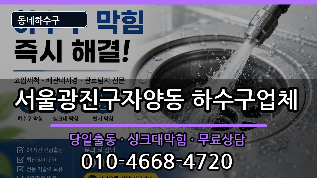 서울광진구자양동 하수구막힘 서울광진구자양동 하수구막힘 증상 처리 안내 이미지 1