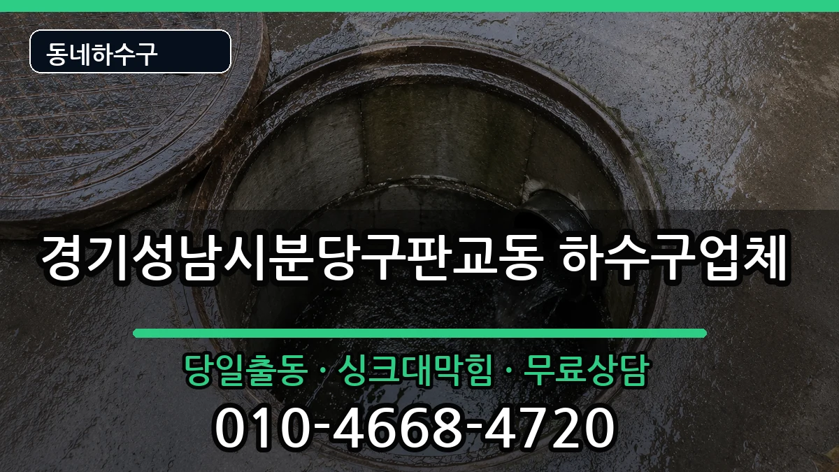 경기성남시분당구판교동  하수구막힘 FAQ형