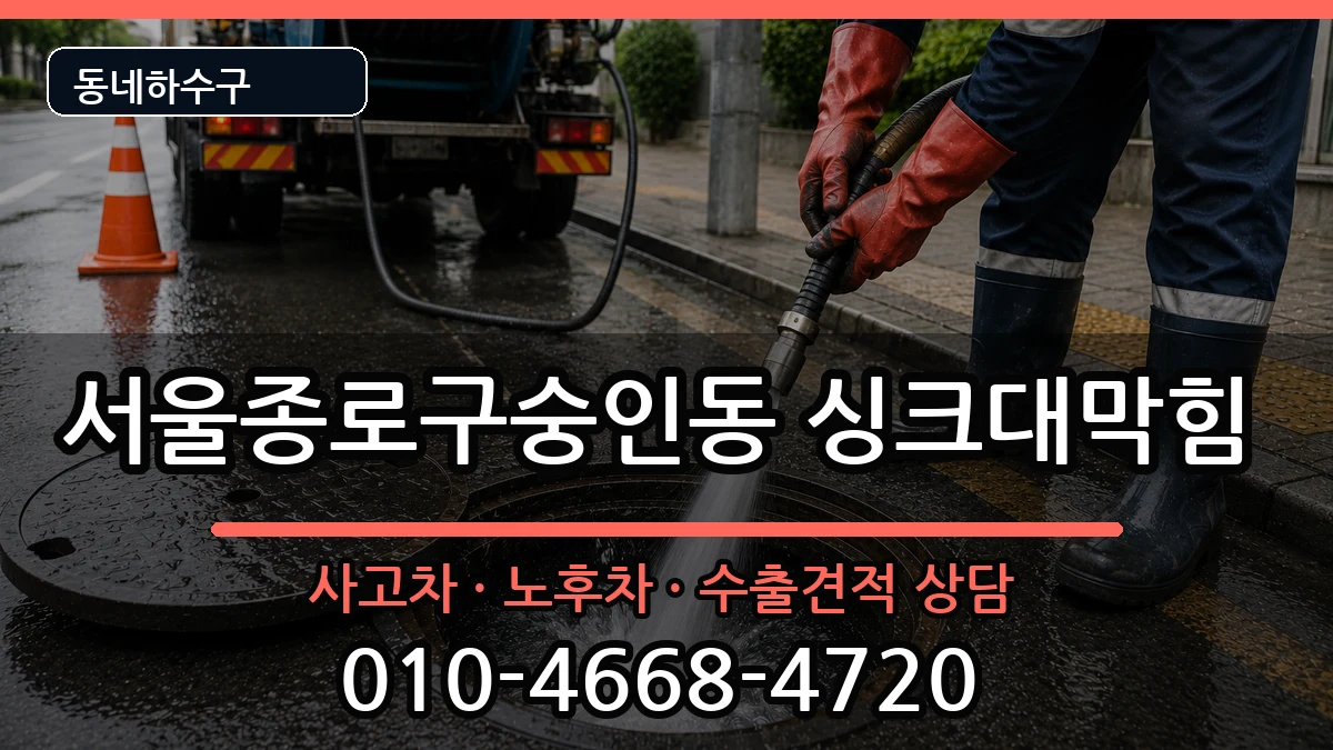서울종로구숭인동  싱크대막힘 질문형