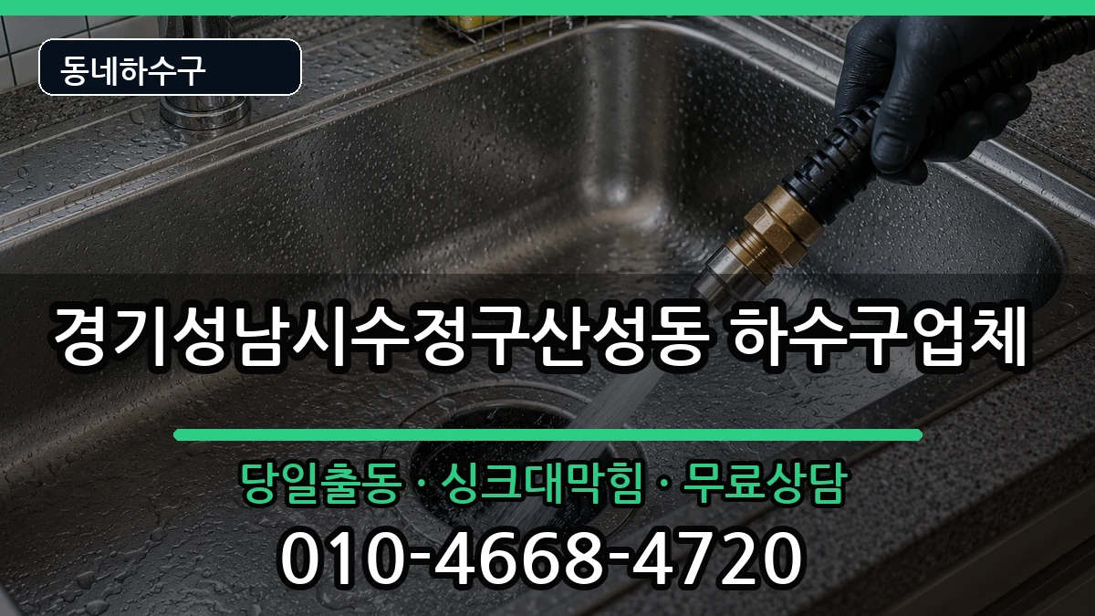 경기성남시수정구산성동 하수구막힘 증상 처리 안내 이미지 2