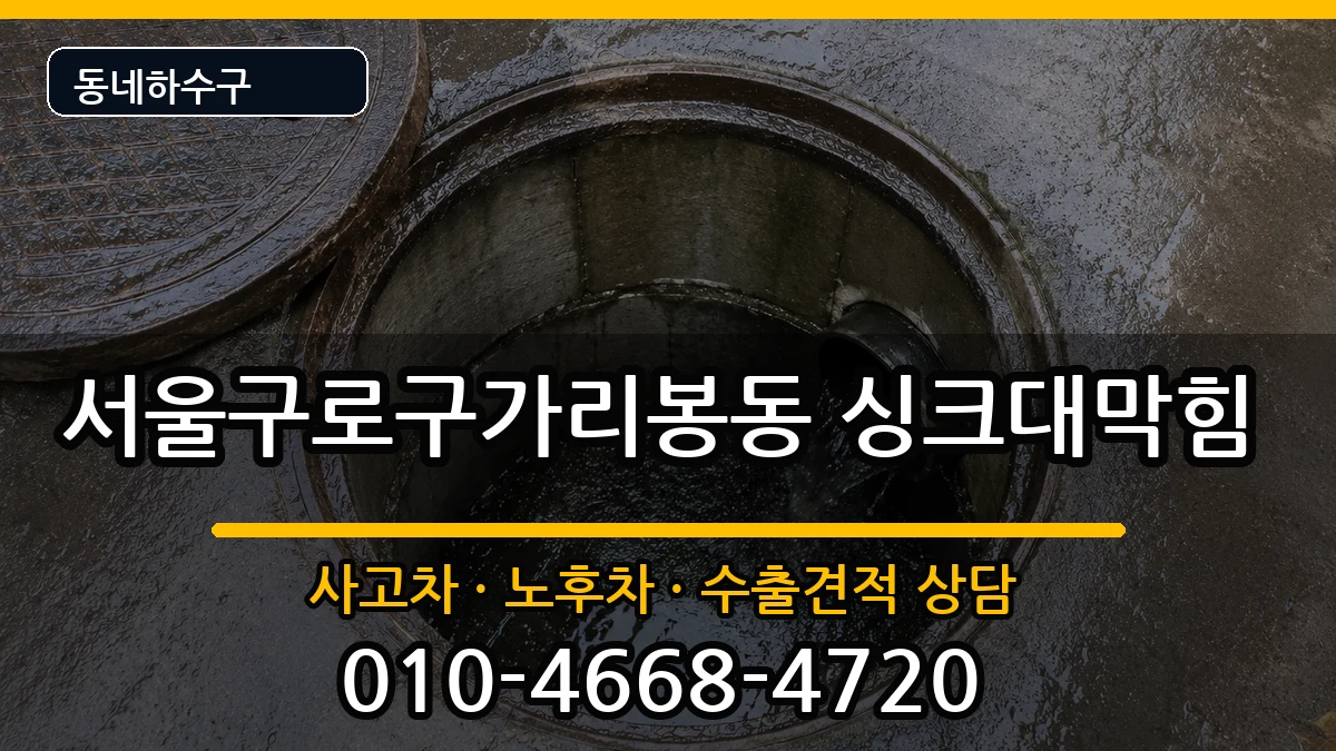 서울구로구가리봉동 싱크대막힘 서울구로구가리봉동 싱크대막힘 증상 처리 안내 이미지 1