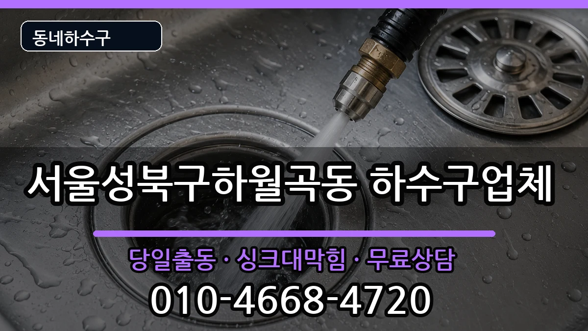 서울성북구하월곡동 하수구막힘 증상 처리 안내 이미지 3
