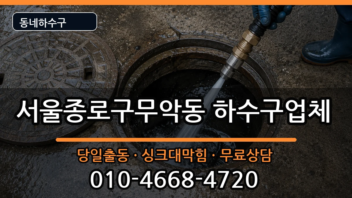 서울종로구무악동 하수구막힘 증상 처리 안내 이미지 3