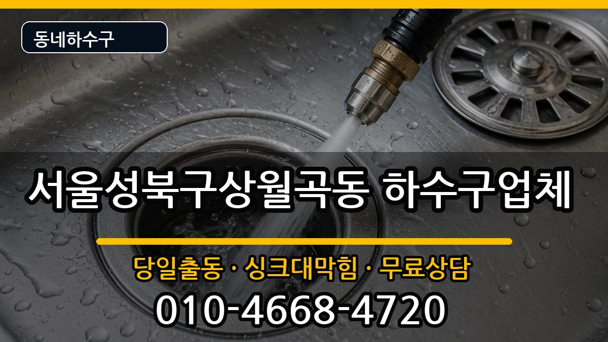 서울성북구상월곡동 하수구막힘 증상 처리 안내 이미지 1