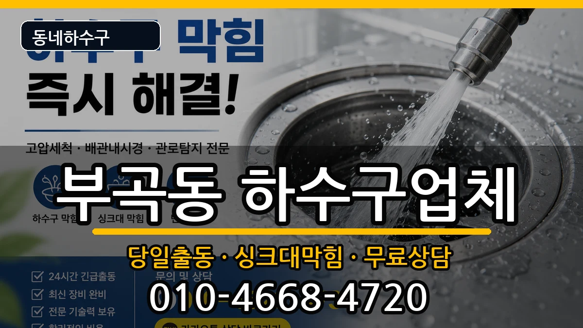 경기군포시부곡동 하수구막힘 경기군포시부곡동 하수구막힘 증상 처리 안내 이미지 1