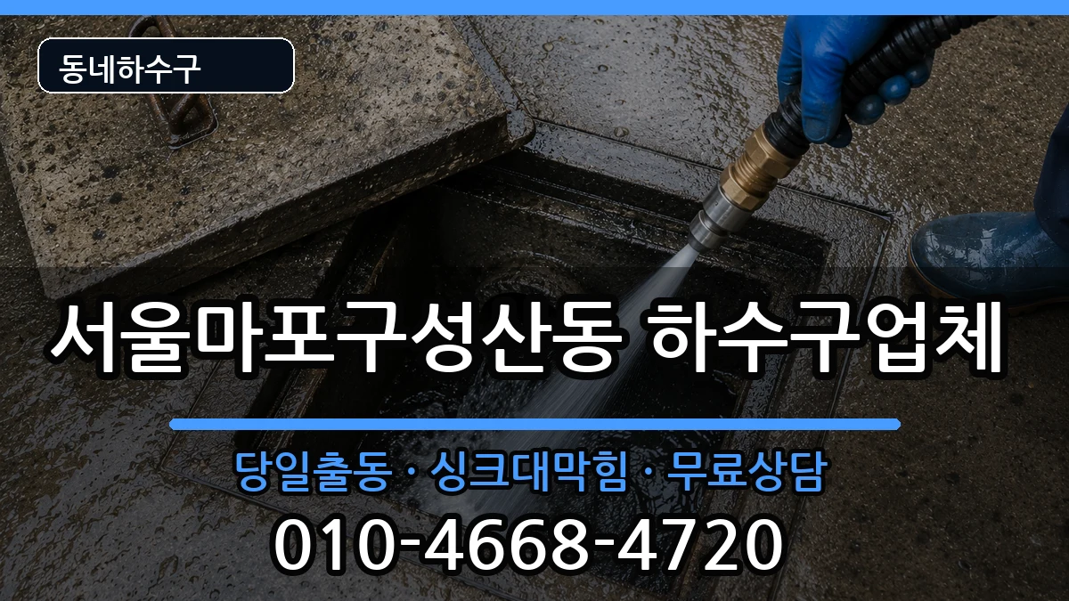 서울마포구성산동 하수구막힘 증상 처리 안내 이미지 2