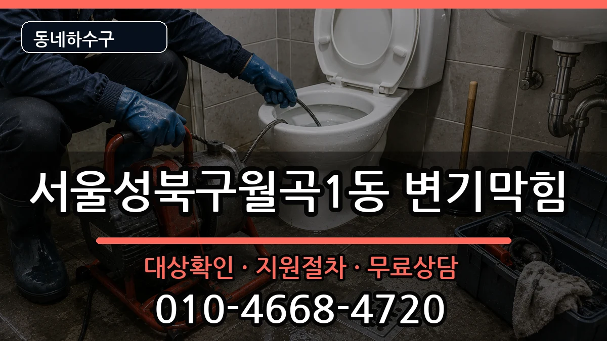 서울성북구월곡1동 변기막힘 증상 처리 안내 이미지 2