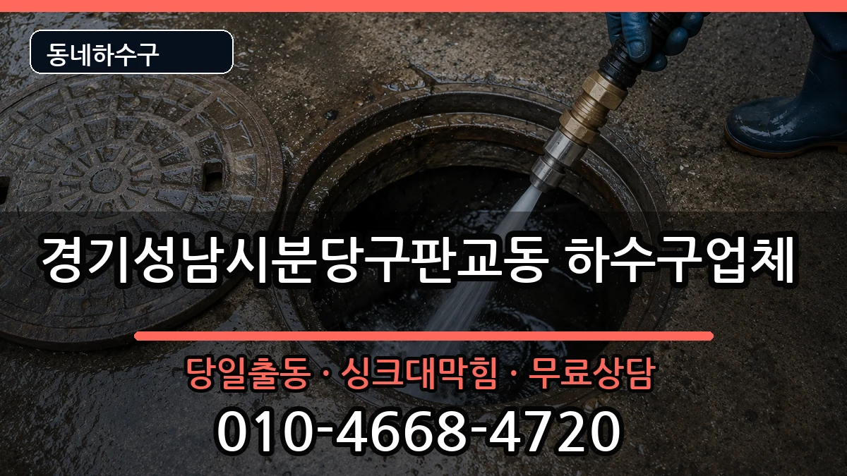 경기성남시분당구판교동 하수구막힘 증상 처리 안내 이미지 2