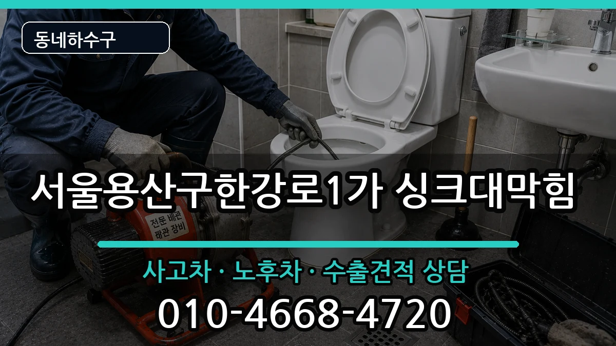 서울용산구한강로1가 싱크대막힘 서울용산구한강로1가 싱크대막힘 증상 처리 안내 이미지 1