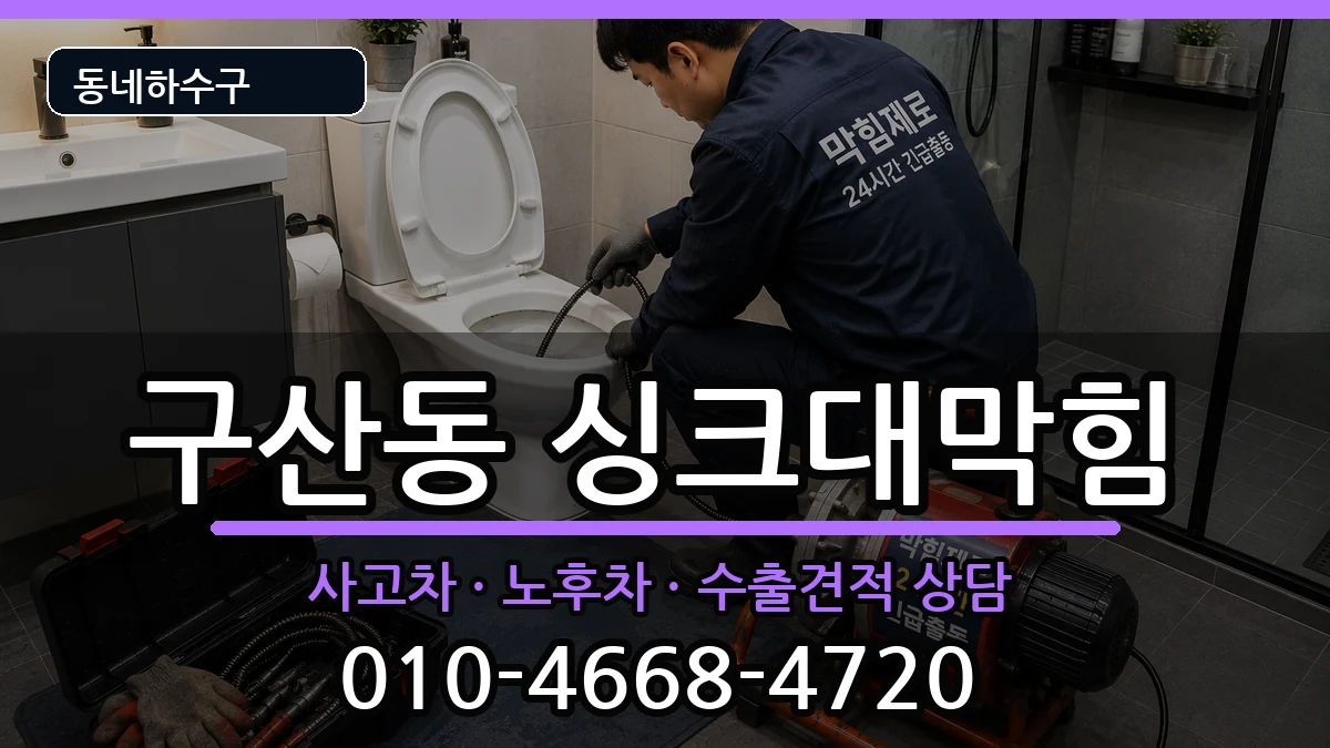 경기고양시일산서구구산동  싱크대막힘 비용형