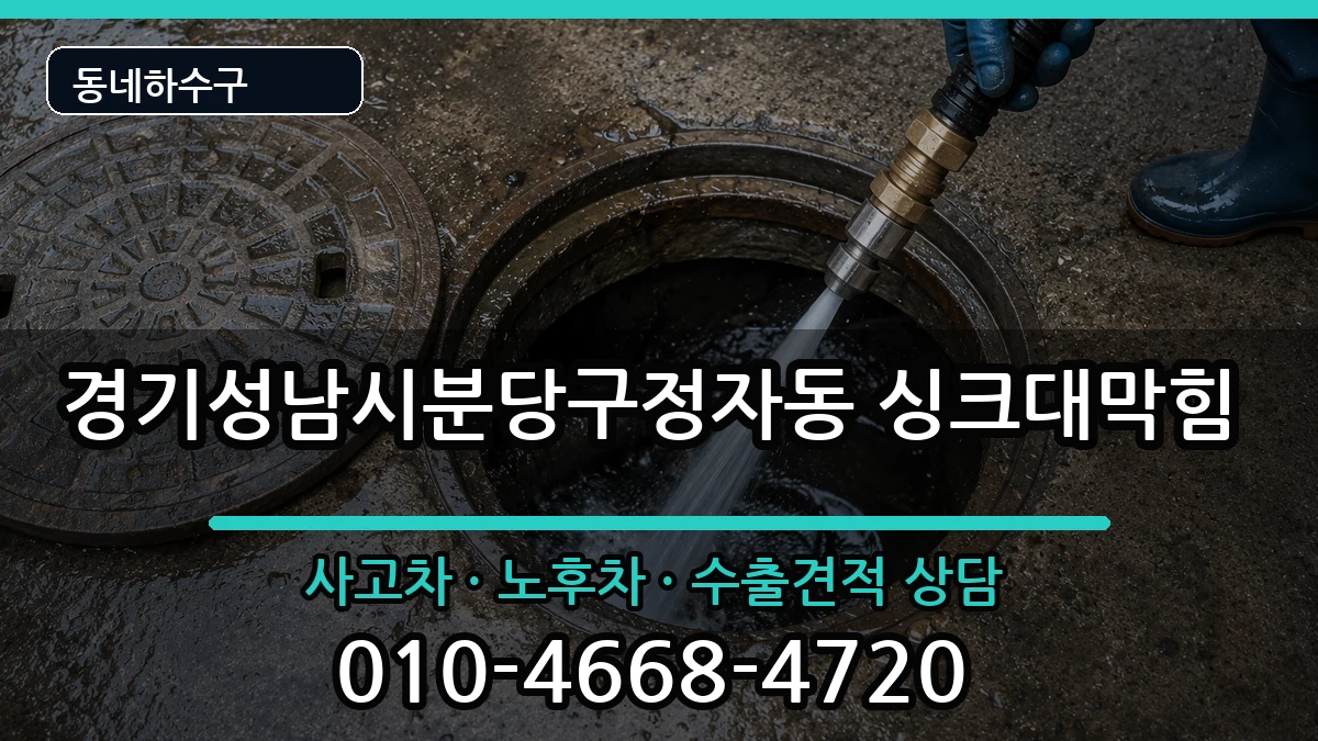 경기성남시분당구정자동 싱크대막힘 증상 처리 안내 이미지 3