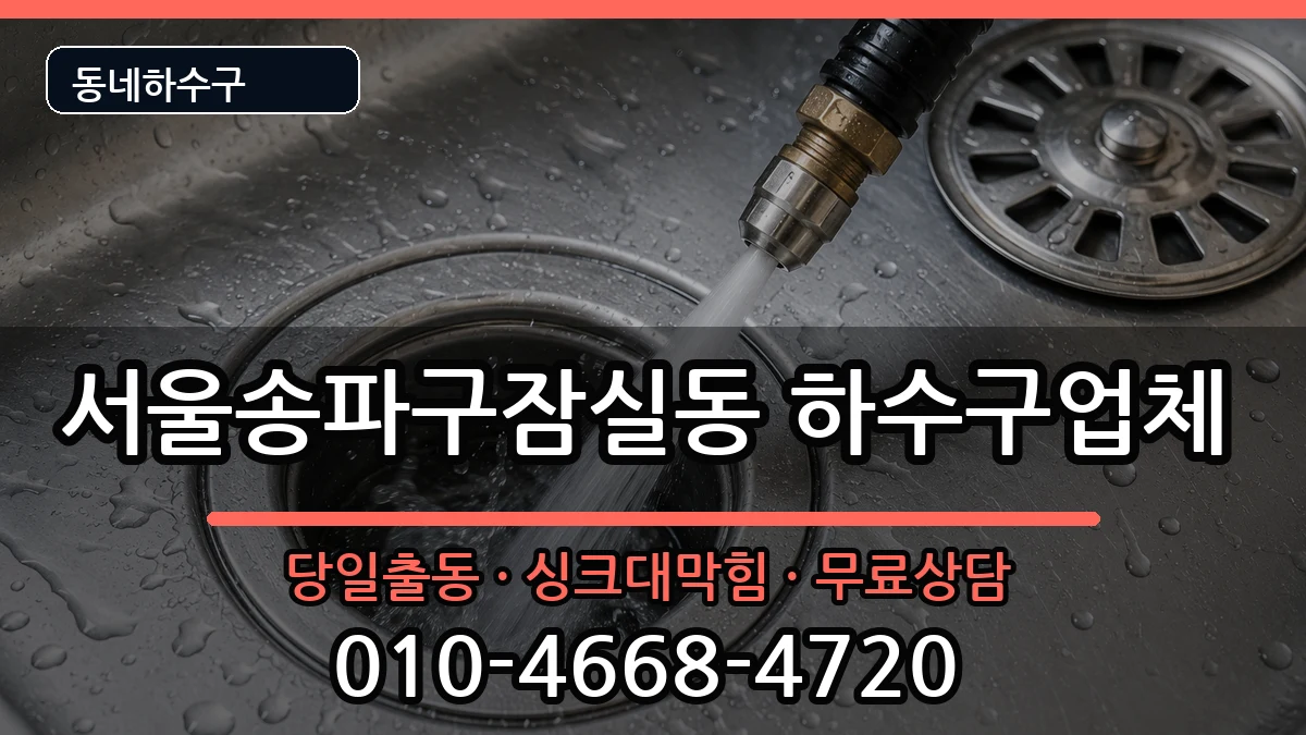 서울송파구잠실동 하수구막힘 증상 처리 안내 이미지 1