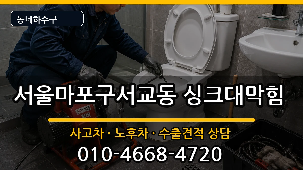 서울마포구서교동 싱크대막힘 증상 처리 안내 이미지 1