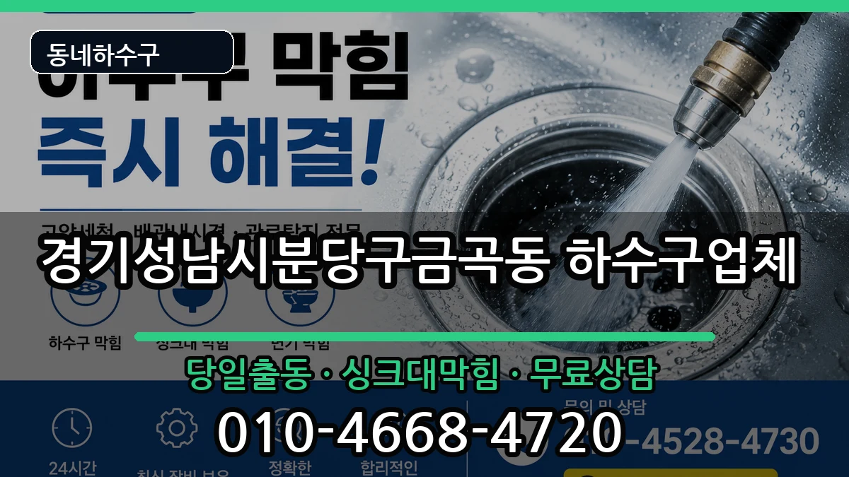 경기성남시분당구금곡동  하수구막힘 절차형