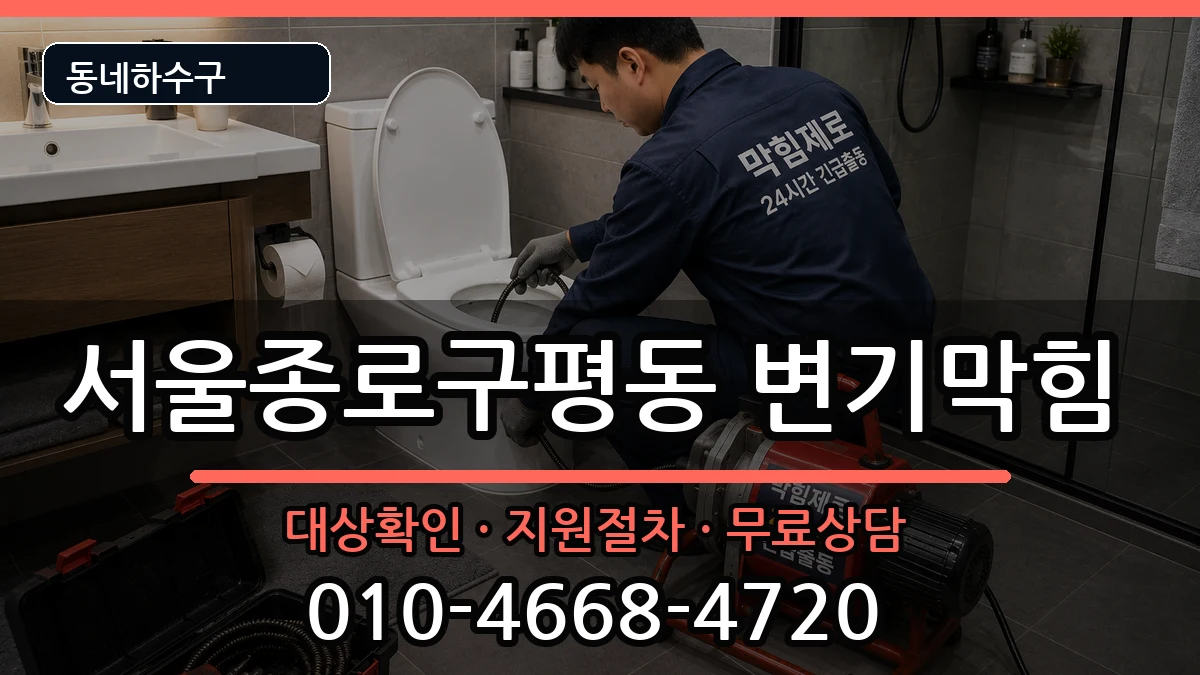 서울종로구평동 변기막힘 증상 처리 안내 이미지 2