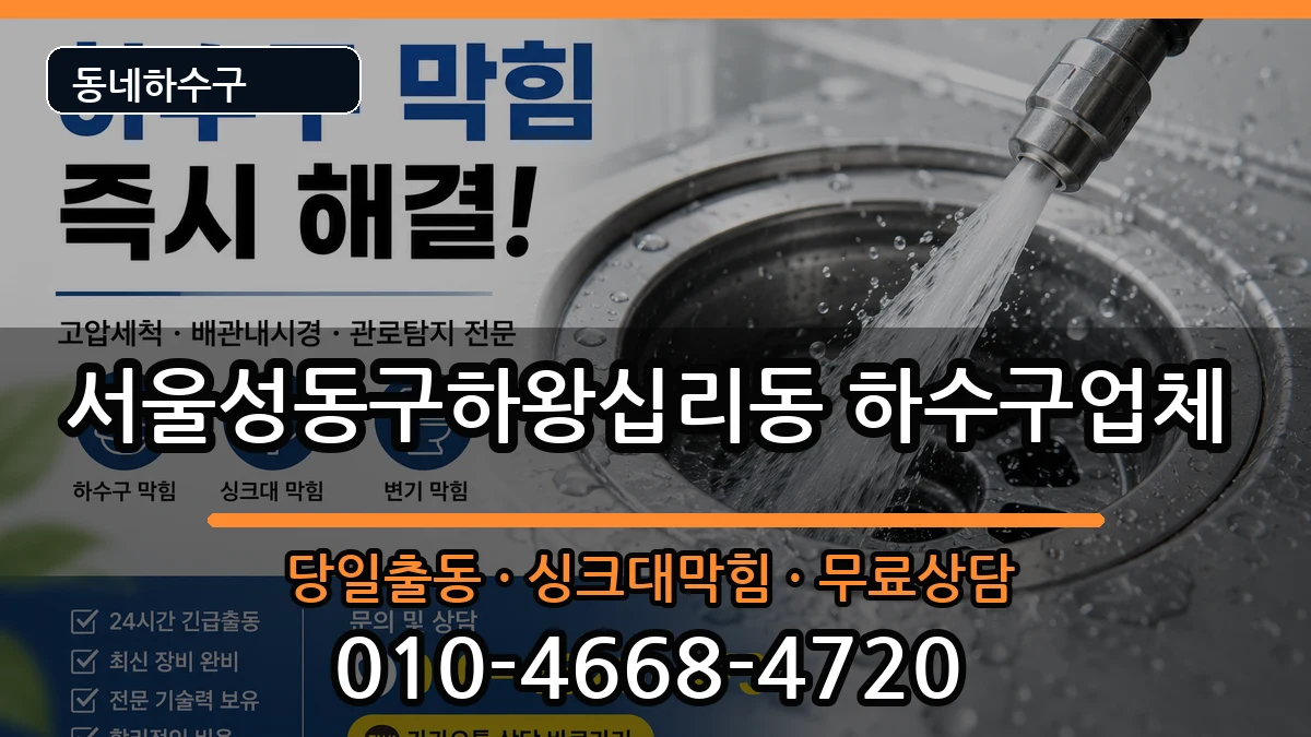 서울성동구하왕십리동  하수구막힘 지역형
