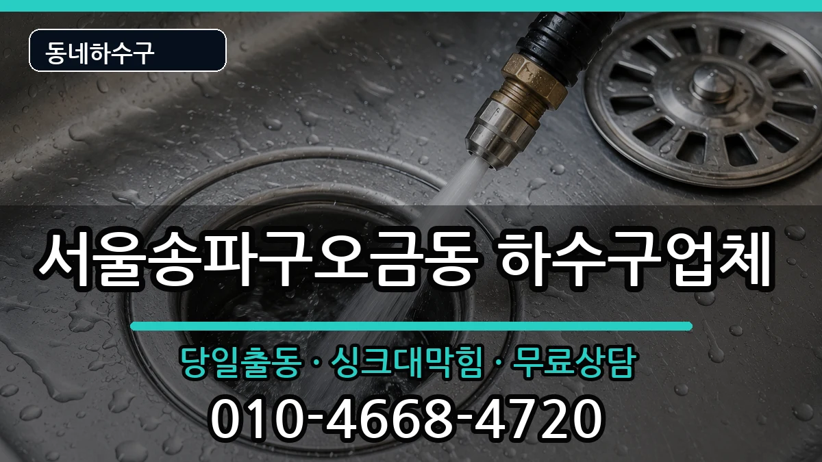 서울송파구오금동  하수구막힘 비용형