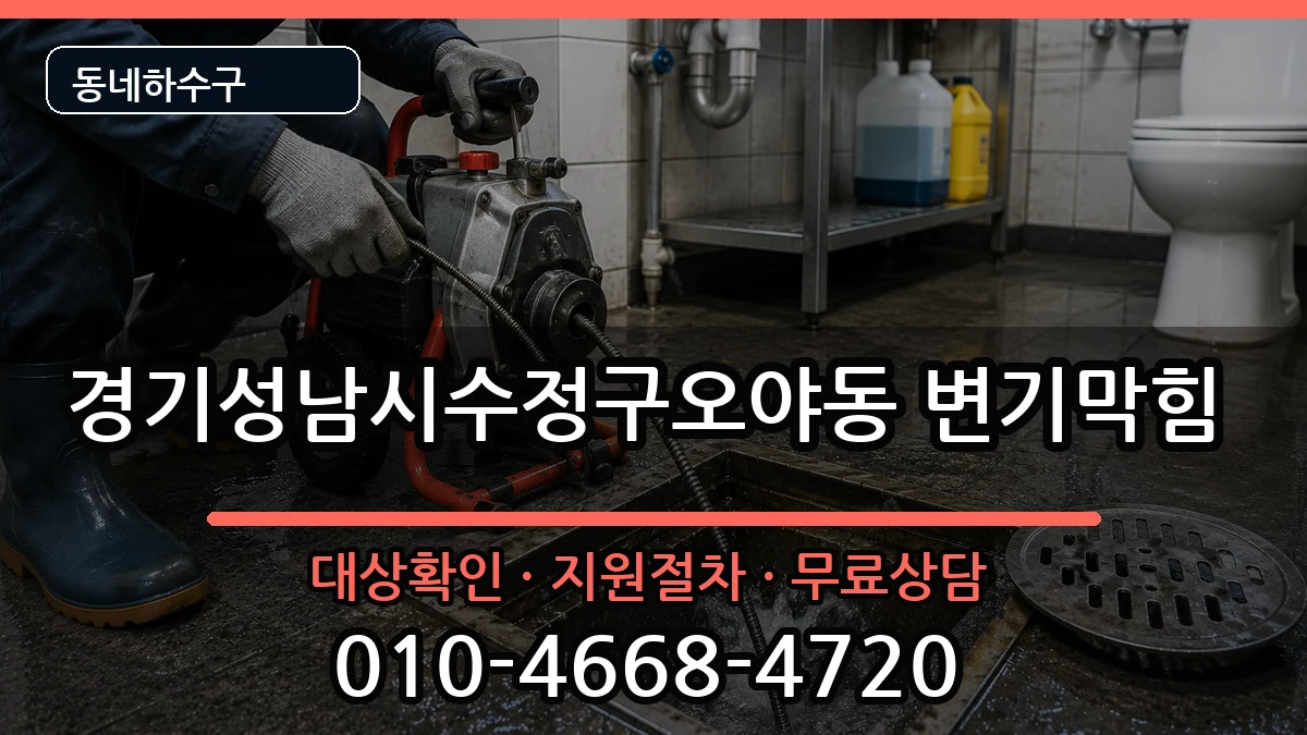 경기성남시수정구오야동 변기막힘 증상 처리 안내 이미지 3