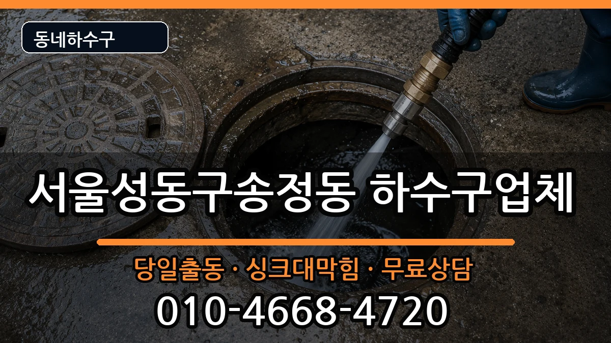 서울성동구송정동 하수구막힘 서울성동구송정동 하수구막힘 증상 처리 안내 이미지 2