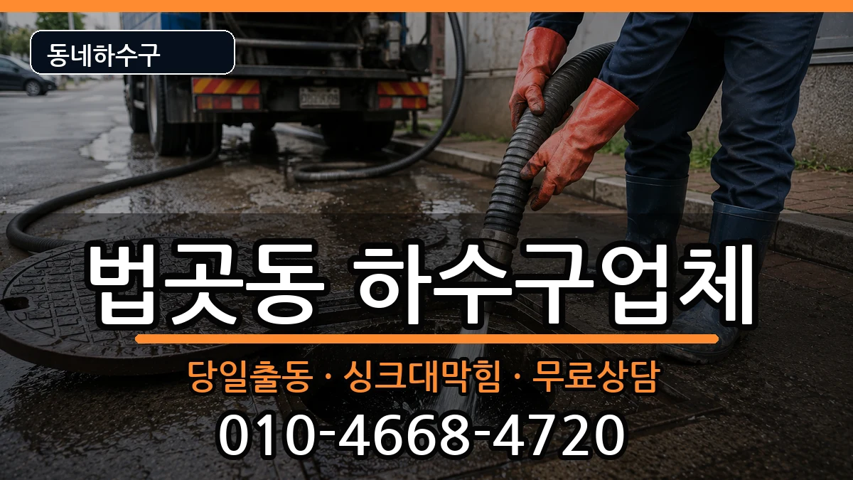 경기고양시일산서구법곳동 하수구막힘 증상 처리 안내 이미지 1