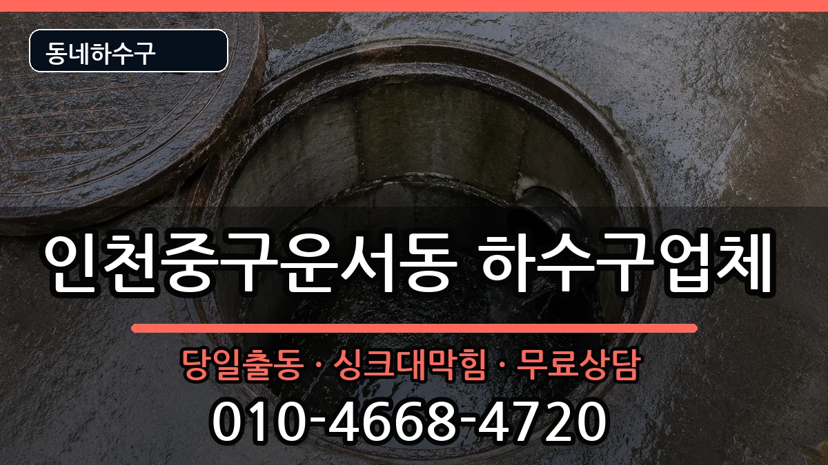 인천중구운서동 하수구막힘 인천중구운서동 하수구막힘 증상 처리 안내 이미지 1