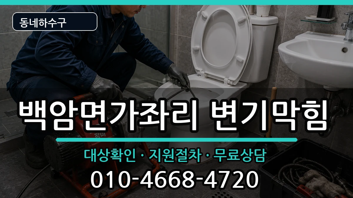경기용인시처인구백암면가좌리  변기막힘 사례형