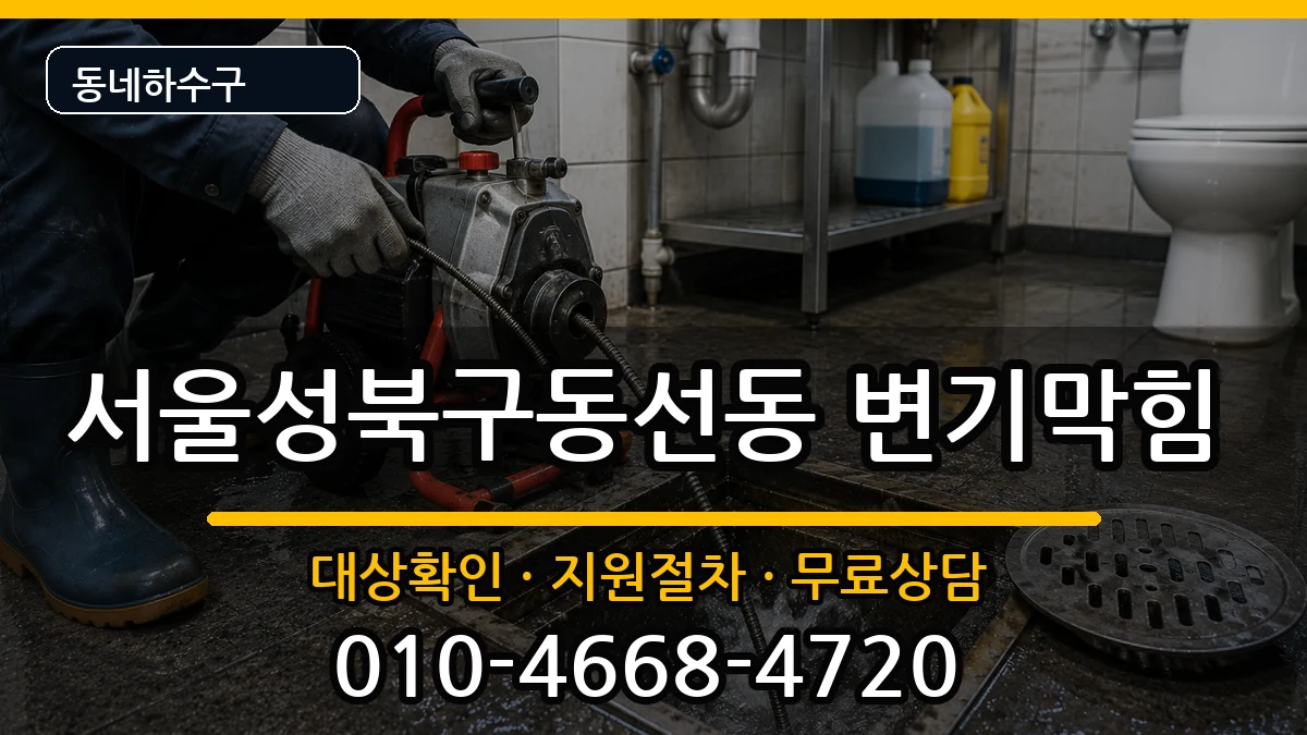 서울성북구동선동  변기막힘 정보형