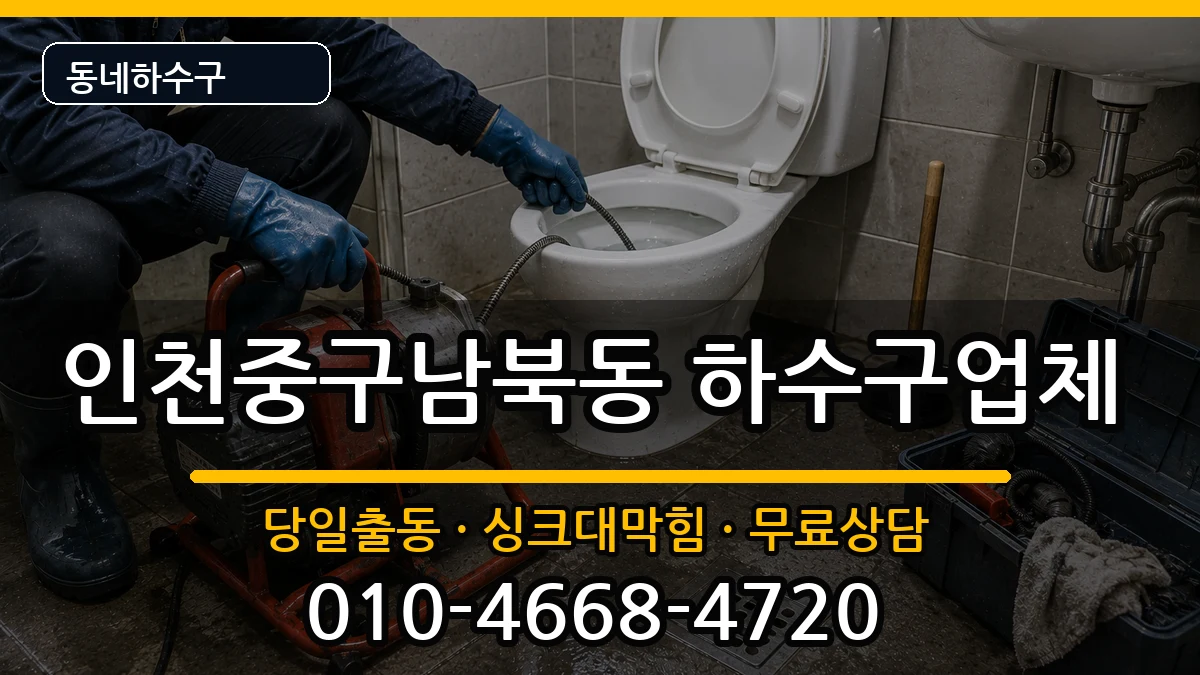 인천중구남북동 하수구막힘 인천중구남북동 하수구막힘 증상 처리 안내 이미지 1