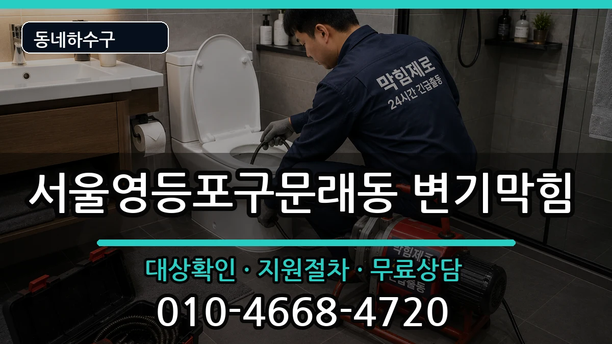 서울영등포구문래동  변기막힘 절차형