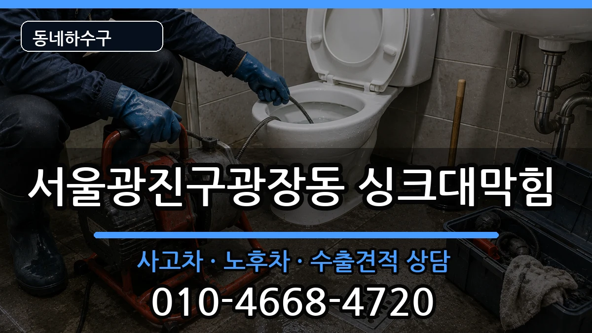 서울광진구광장동 싱크대막힘 증상 처리 안내 이미지 1