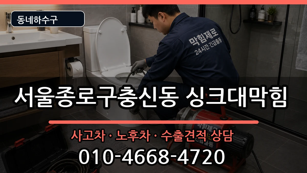 서울종로구충신동  싱크대막힘 절차형