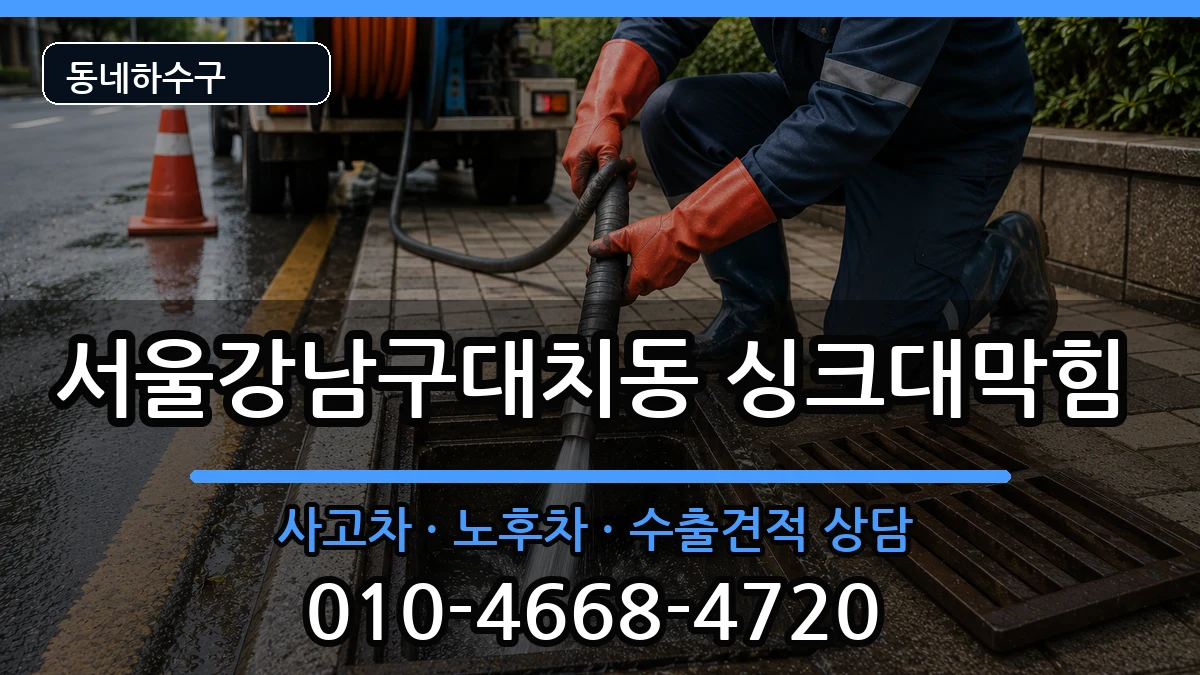 서울강남구대치동  싱크대막힘 질문형