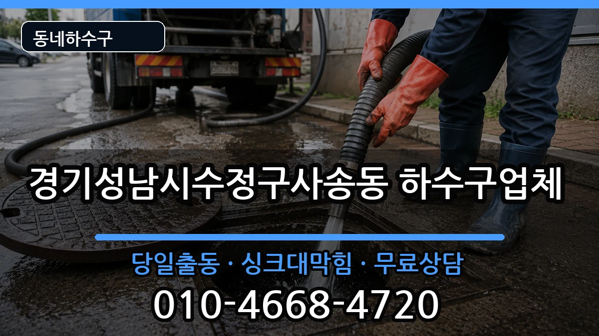 경기성남시수정구사송동  하수구막힘 정보형