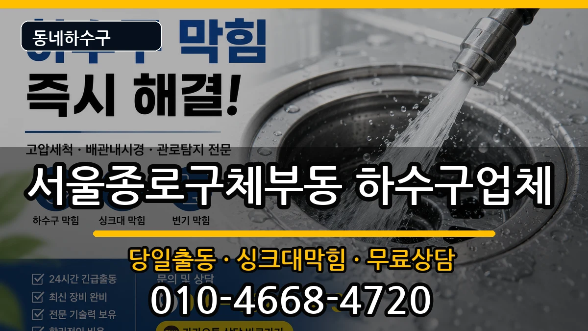 서울종로구체부동 하수구막힘 서울종로구체부동 하수구막힘 증상 처리 안내 이미지 3