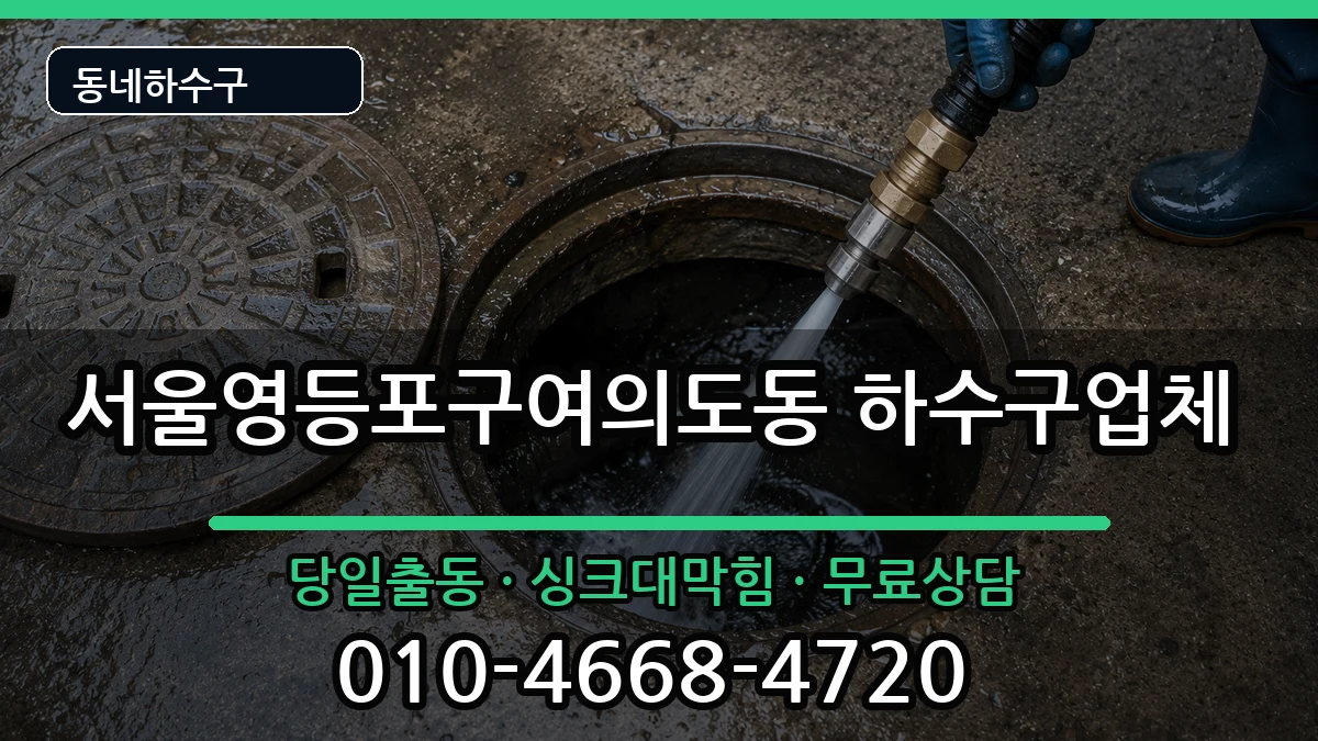 서울영등포구여의도동 하수구막힘 증상 처리 안내 이미지 1