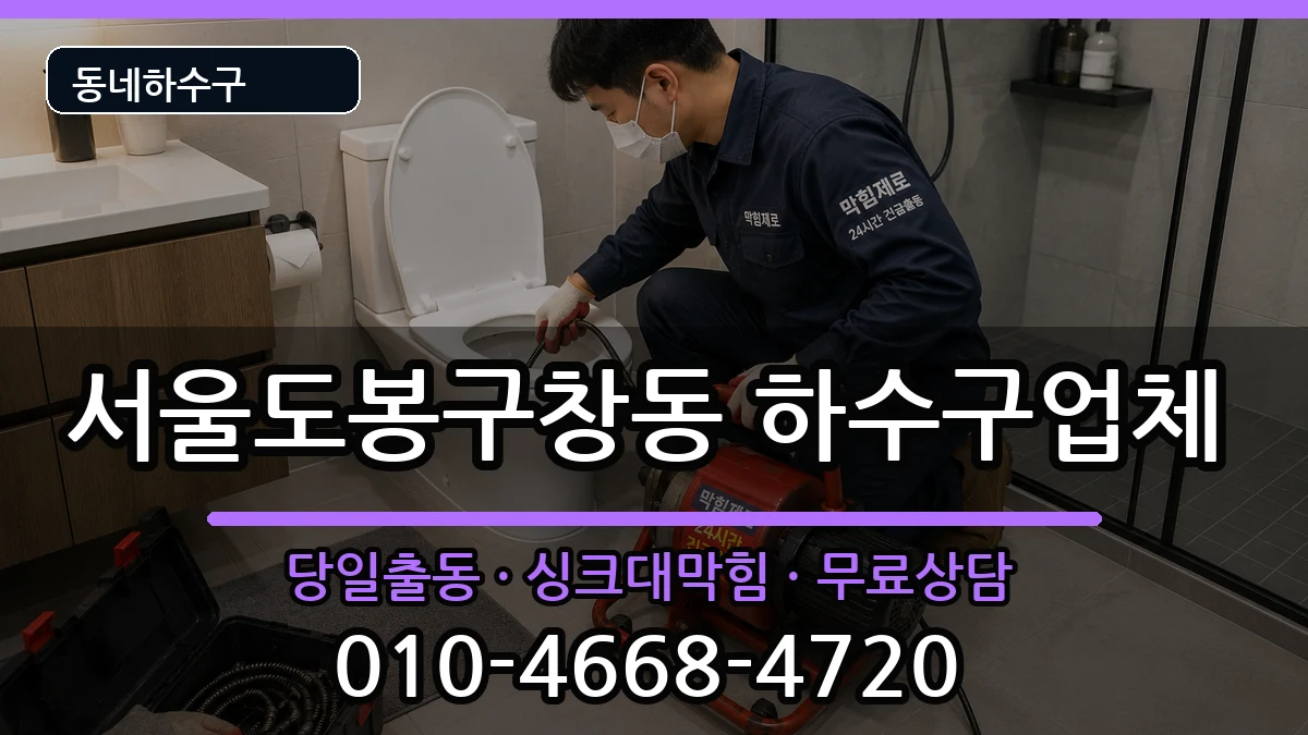 서울도봉구창동 하수구막힘 증상 처리 안내 이미지 1