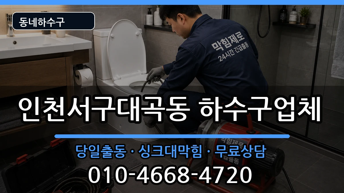 인천서구대곡동 하수구막힘 인천서구대곡동 하수구막힘 증상 처리 안내 이미지 1