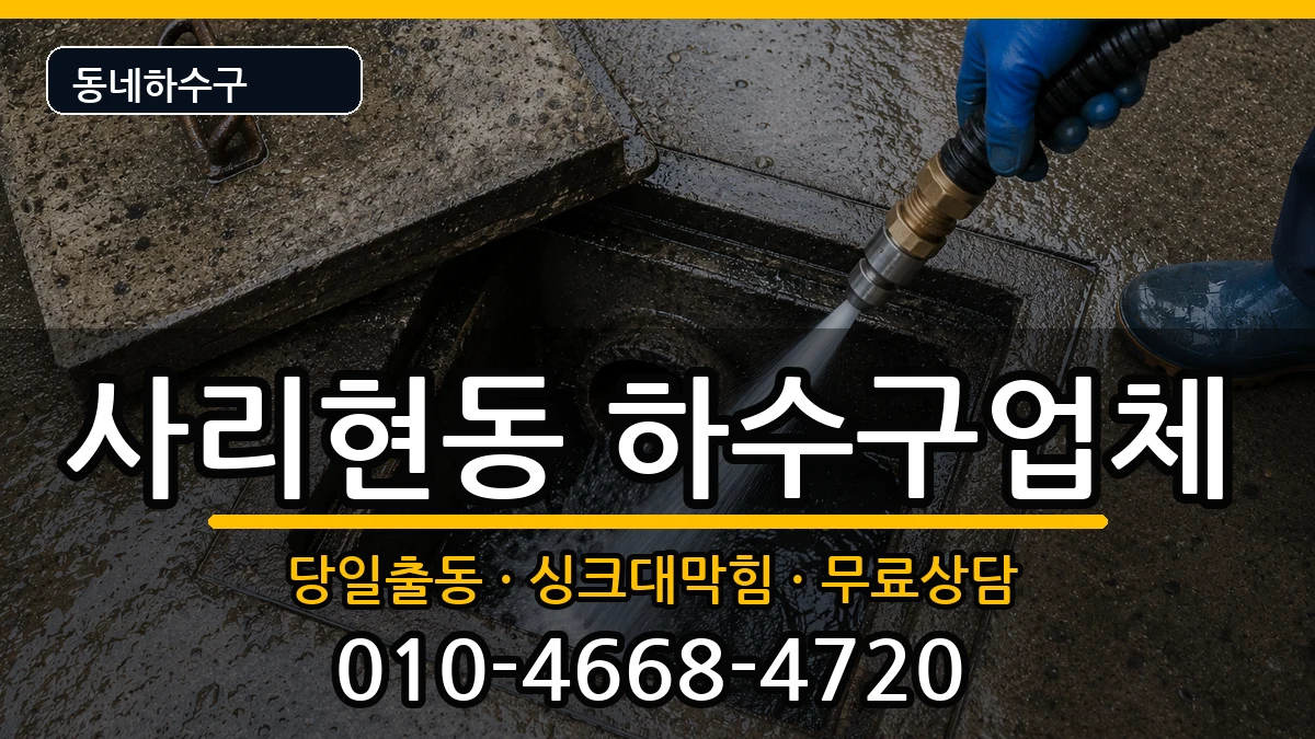 경기고양시일산동구사리현동  하수구막힘 주의사항형