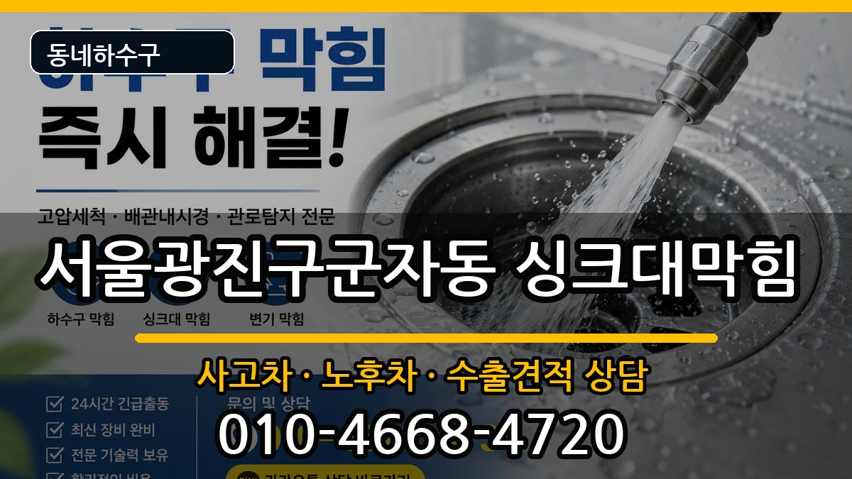 서울광진구군자동 싱크대막힘 서울광진구군자동 싱크대막힘 증상 처리 안내 이미지 1