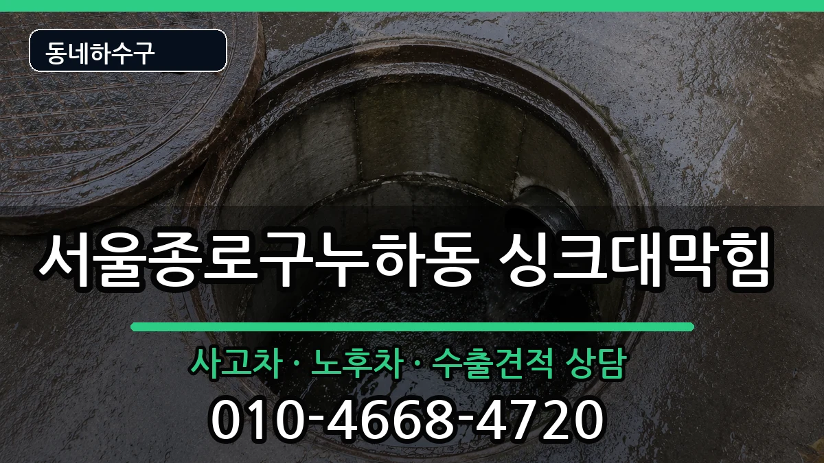 서울종로구누하동 싱크대막힘 증상 처리 안내 이미지 3