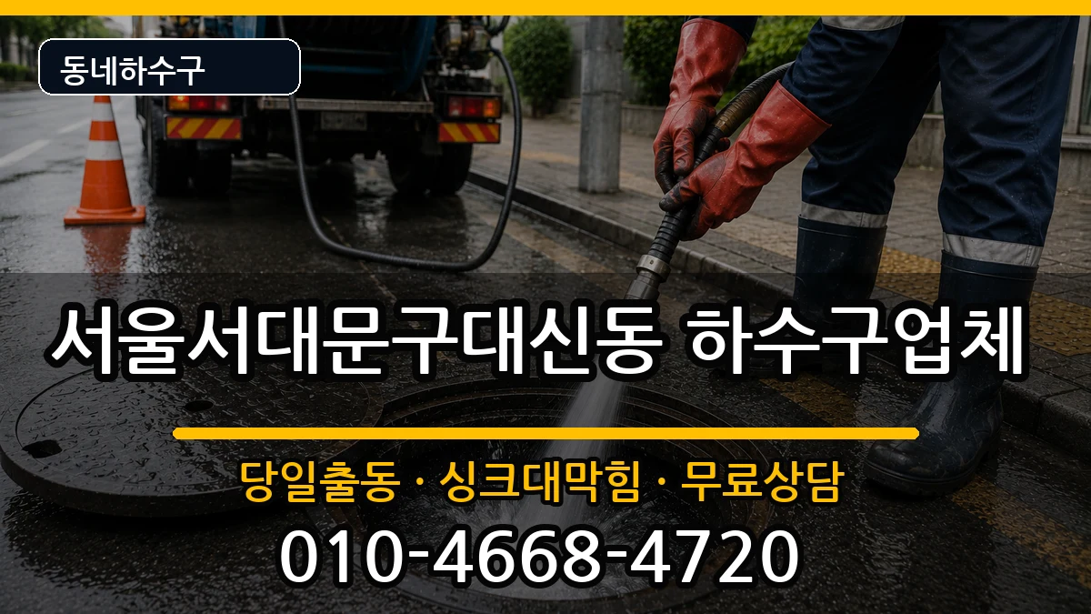 서울서대문구대신동  하수구막힘 질문형