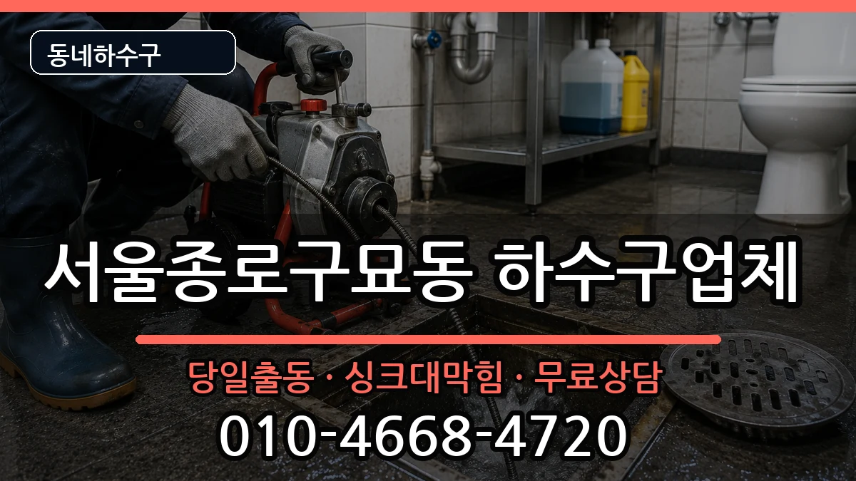 서울종로구묘동 하수구막힘 서울종로구묘동 하수구막힘 증상 처리 안내 이미지 1