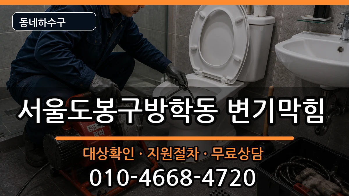 서울도봉구방학동  변기막힘 사례형