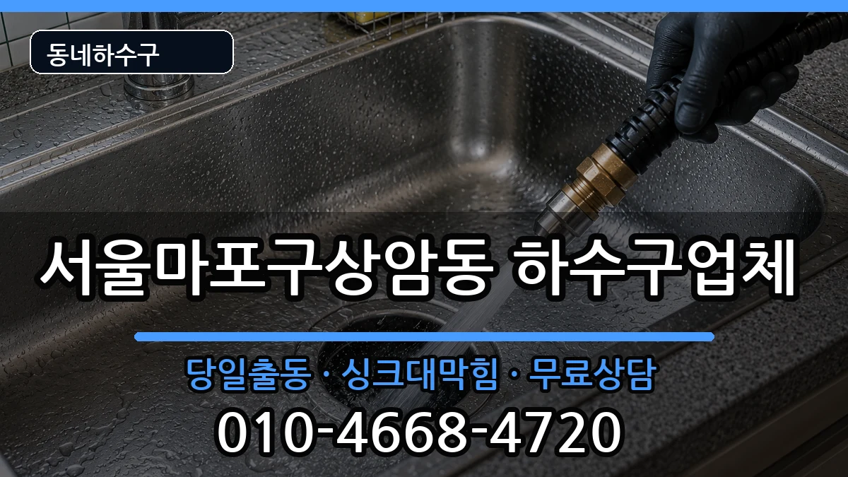서울마포구상암동 하수구막힘 증상 처리 안내 이미지 2