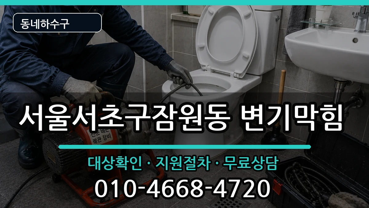 서울서초구잠원동 변기막힘 증상 처리 안내 이미지 2