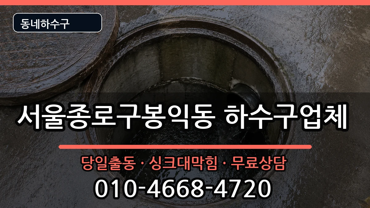 서울종로구봉익동  하수구막힘 FAQ형