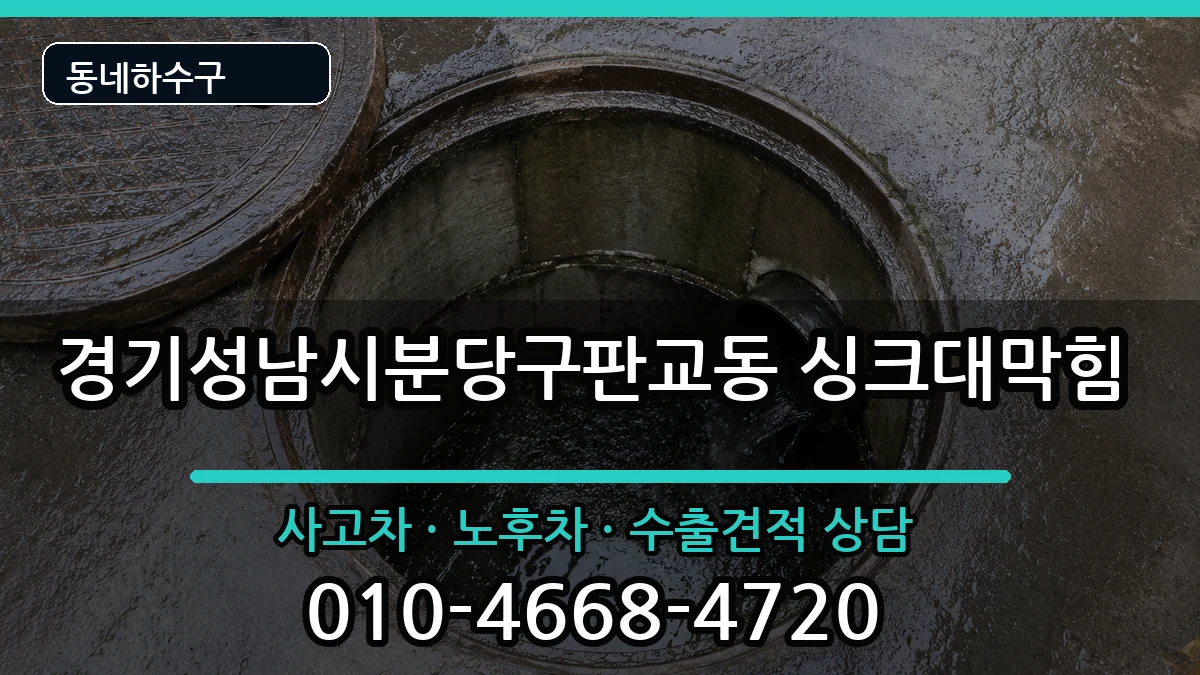 경기성남시분당구판교동 싱크대막힘 경기성남시분당구판교동 싱크대막힘 증상 처리 안내 이미지 2